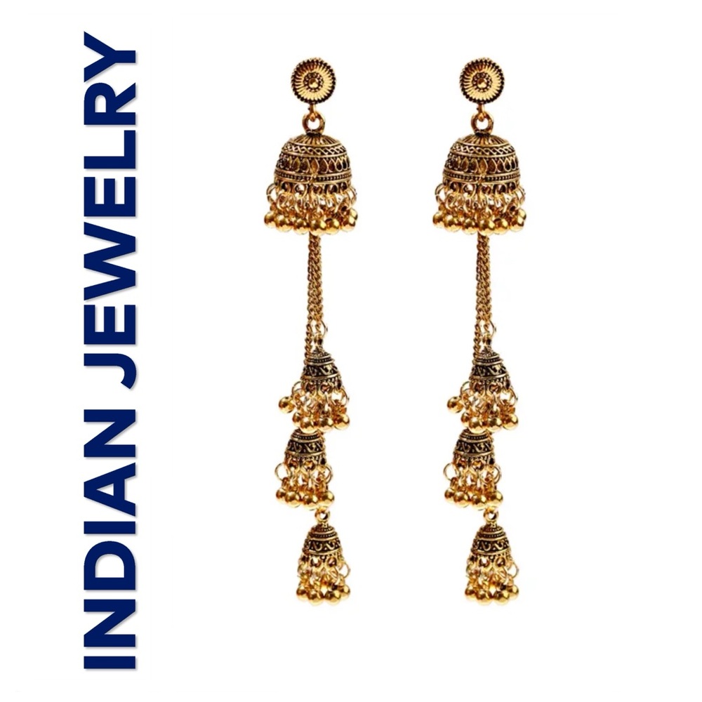 🐘 Indian Tassel Bell Drop Earrings